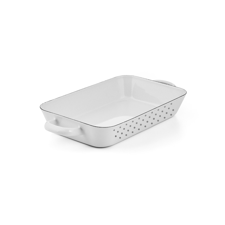 Riess Emaille Auflaufform Pünktchen Grau 26/17cm
