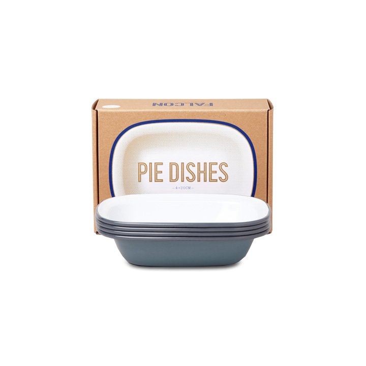 Falcon Emaille Pie Dish Ofenschalen Set grau