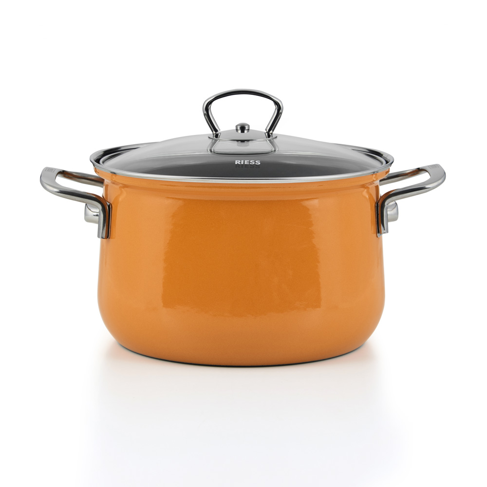 Riess Fleischtopf Orange Emaille 6 Liter