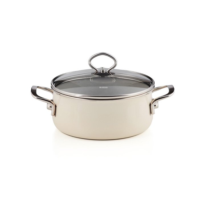Riess emaille Avorio Kasserolle 2 Liter top  3000