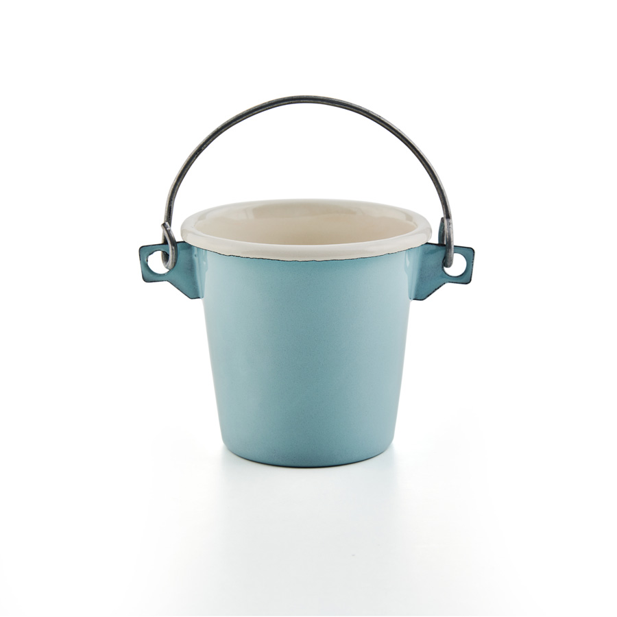 Emaille Eimer Kindereimer Mini Eimer türkis 