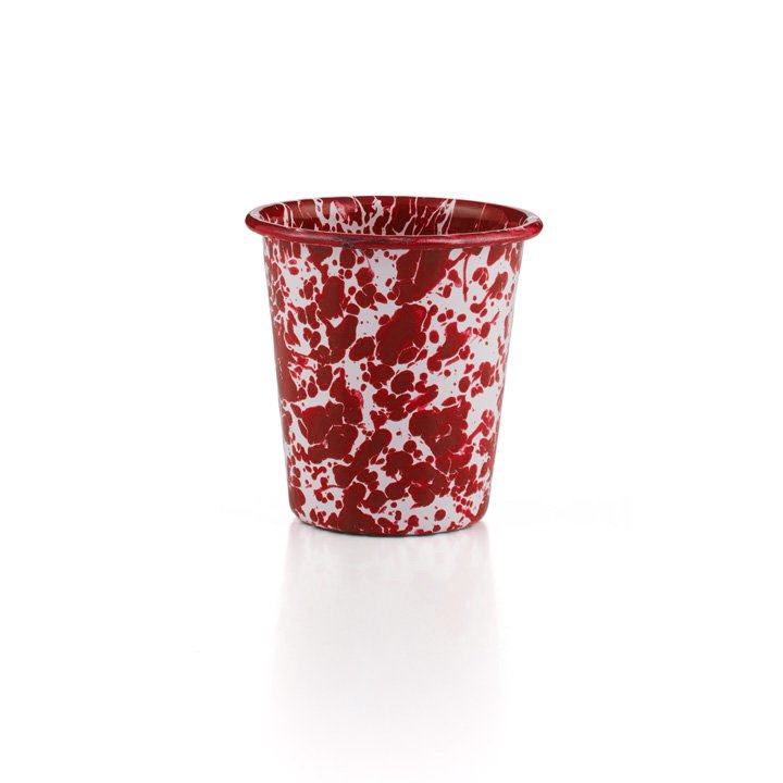 Crow Canyon Emaille Becher roter Marmor 