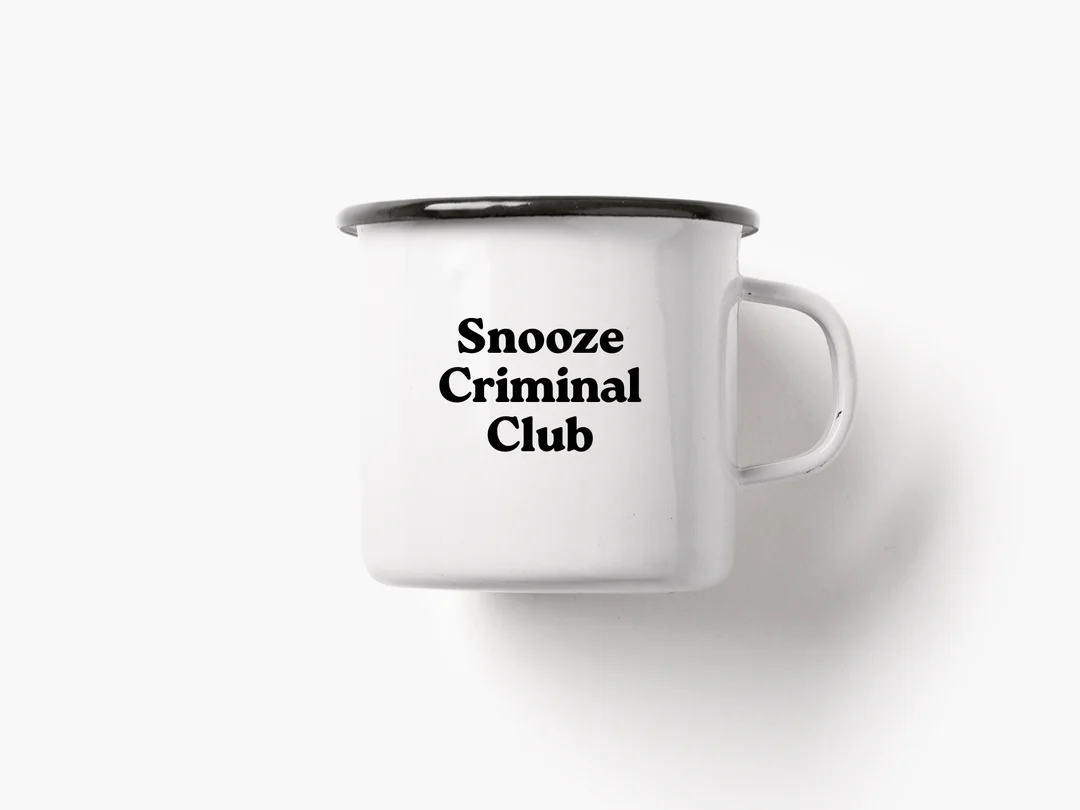 Emaille Emaille Tasse Snooze Criminal 300 ml