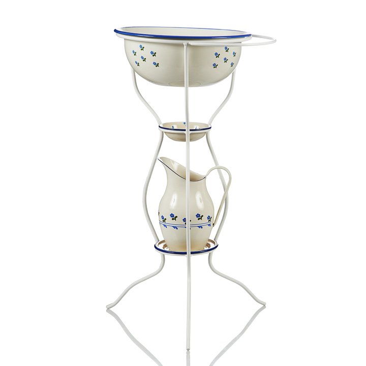Emaille Waschständer Set Blümchen
