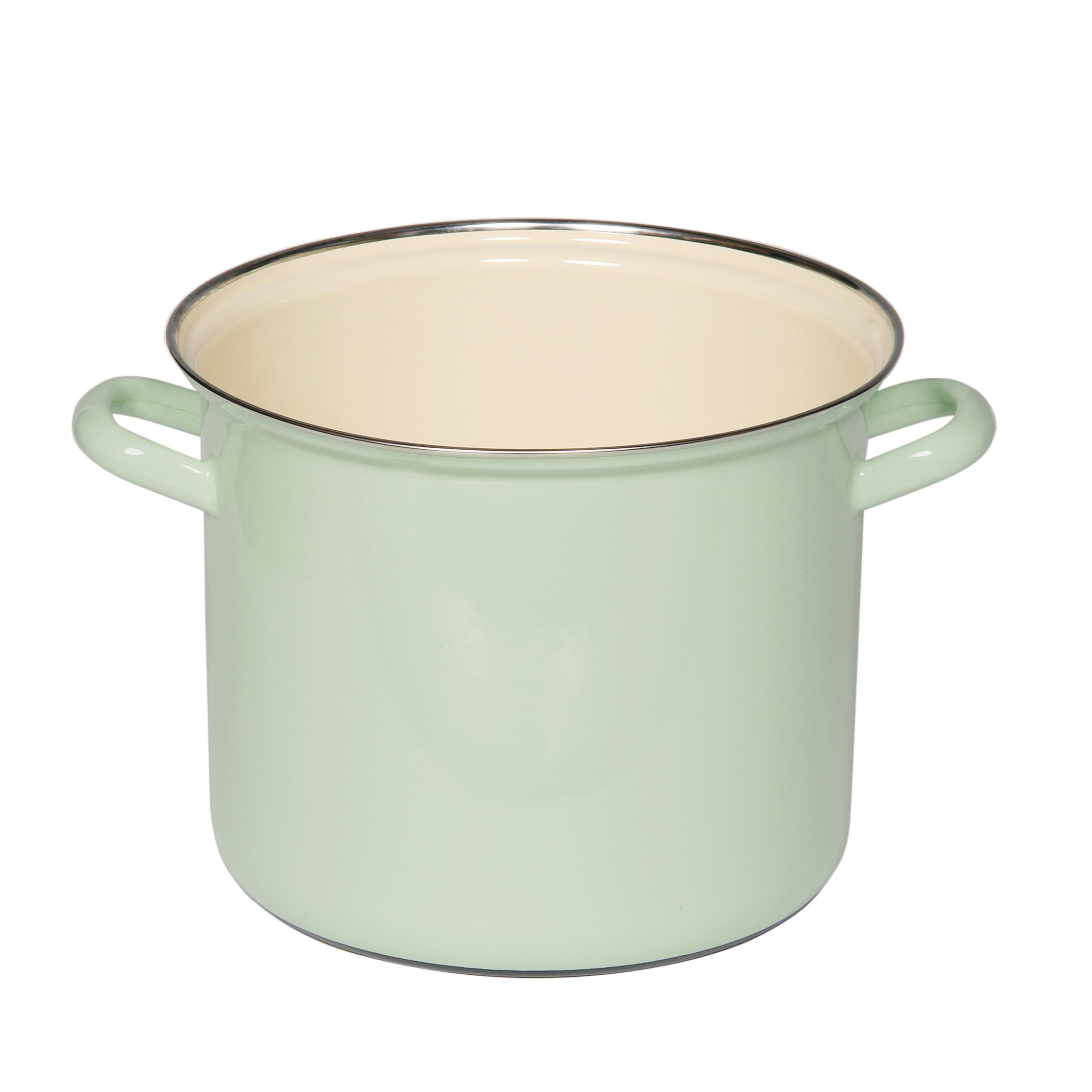 Topf mit Chromrand nilgrün 6 Liter 22cm pastell