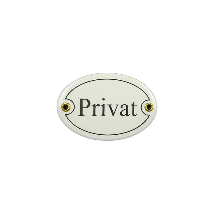 Emaille Schild Türschild Privat