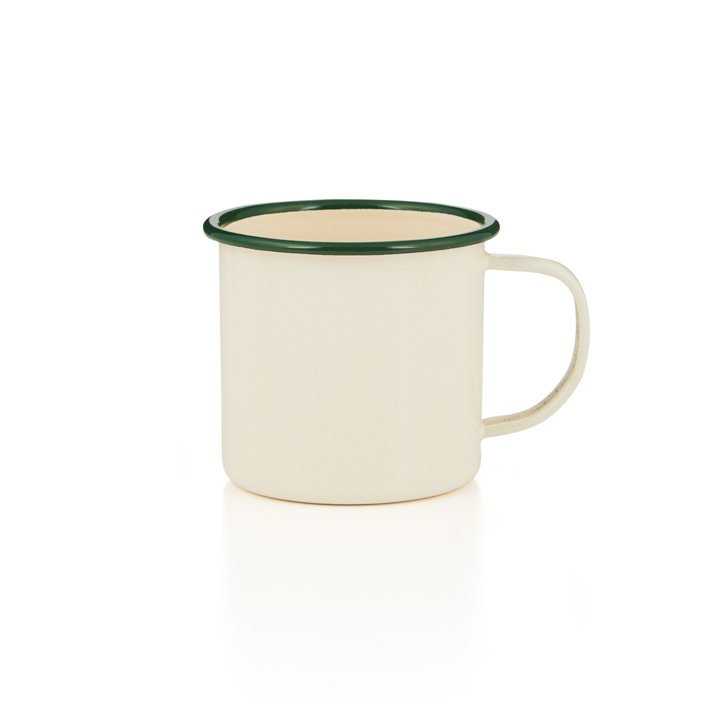 Emaille Tasse Becher creme