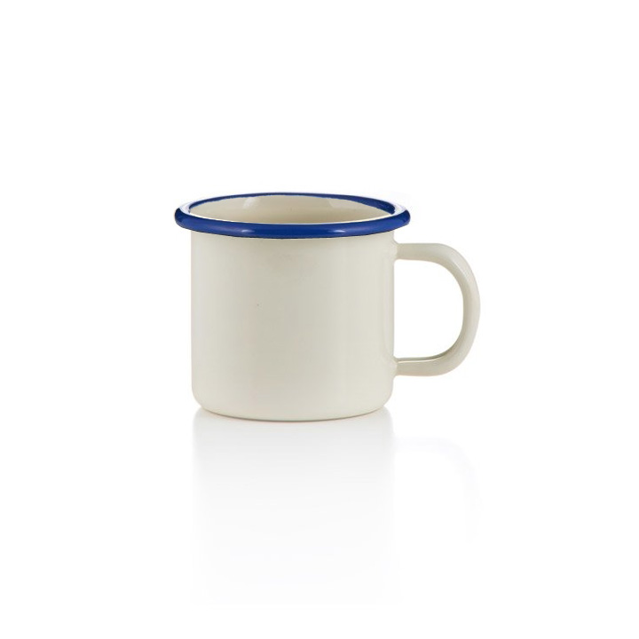 Emaille becher tasse 6cm creme