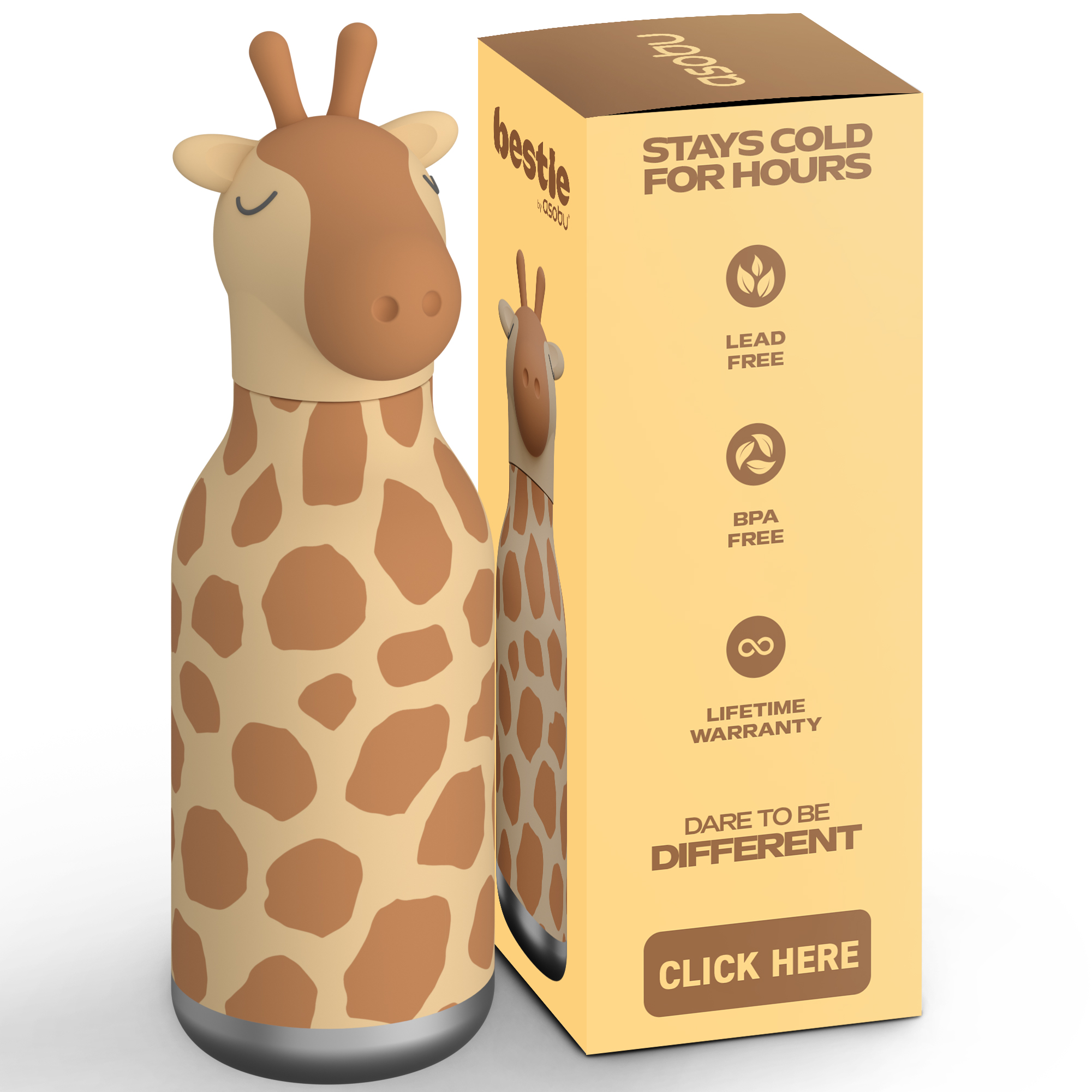 ASOBU Bestie Trinkflasche Giraffe 0,45l