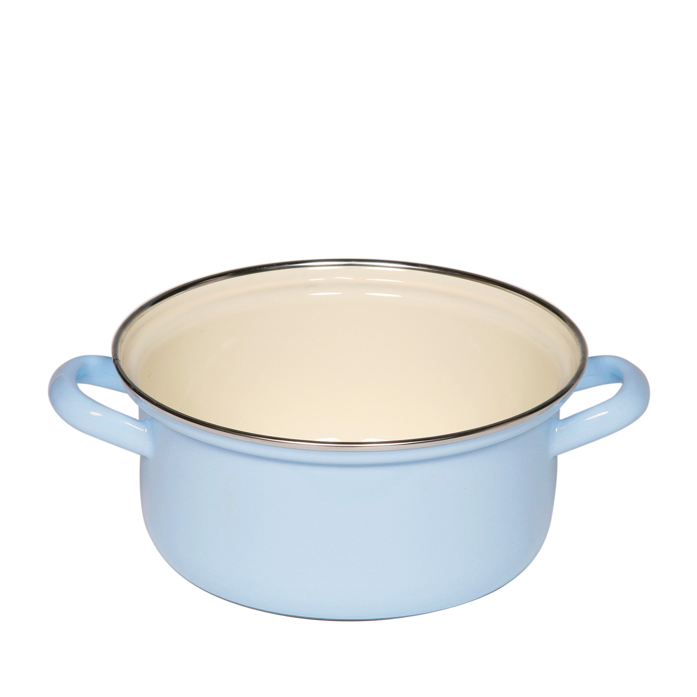 Kasserolle mit Chromerand hellblau 1,5 Liter 18cm