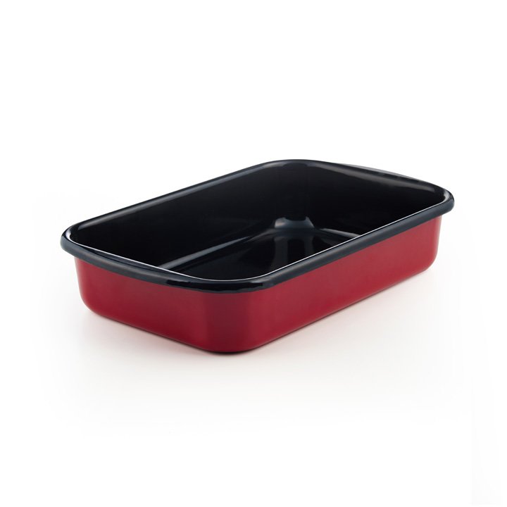 Riess Emaille Auflaufform Bratpfanne Color rot