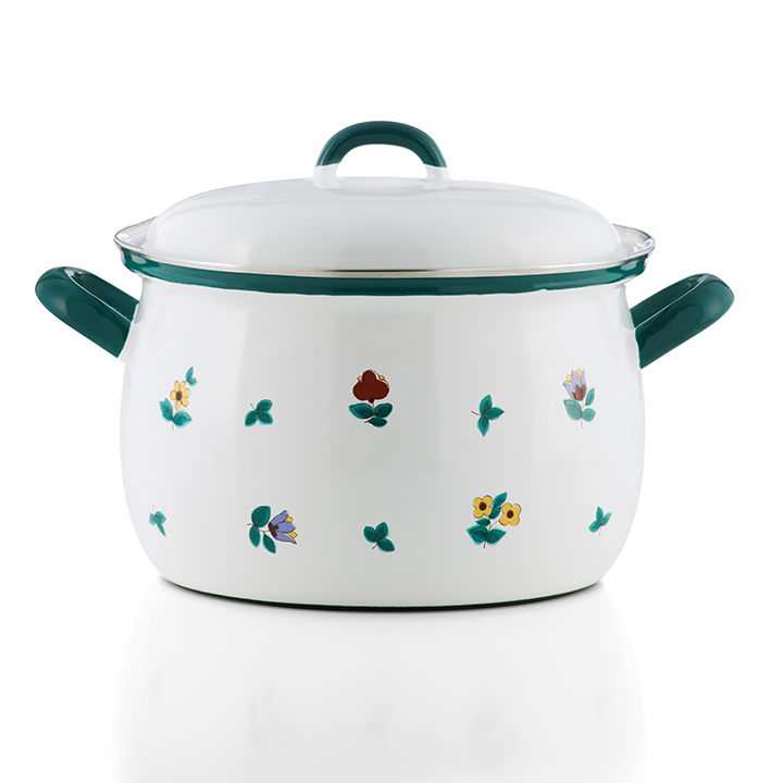 riess emaille fleichtopf 20cm gmundner streublumen.