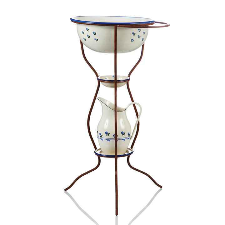 Emaille Waschständer Set Blümchen