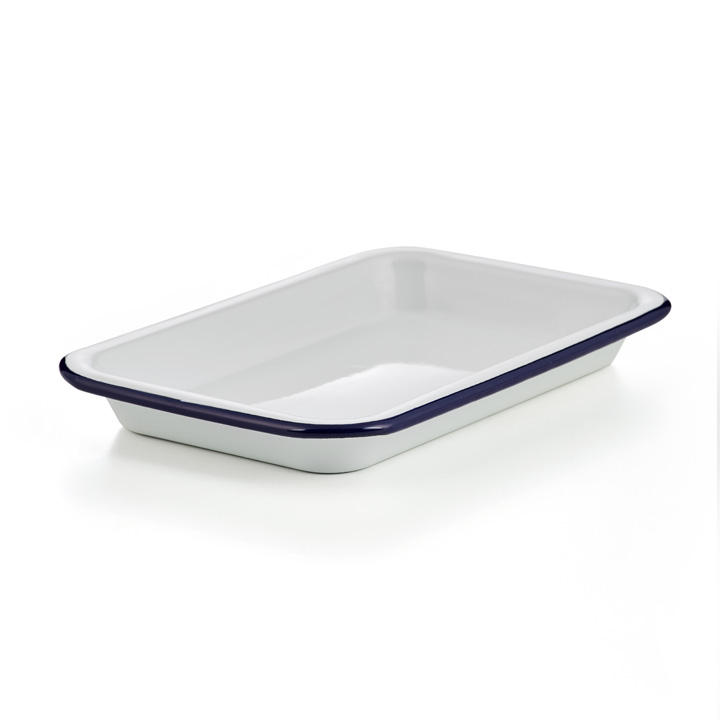 Falcon Emaille mini Tablett weiß/blau