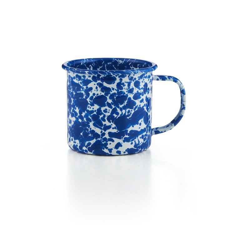 Crow Canyon Emaille Tasse blauer Marmor 350ml