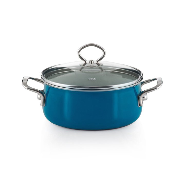Riess emaille aquamarin Kasserolle 2 Liter top  3000