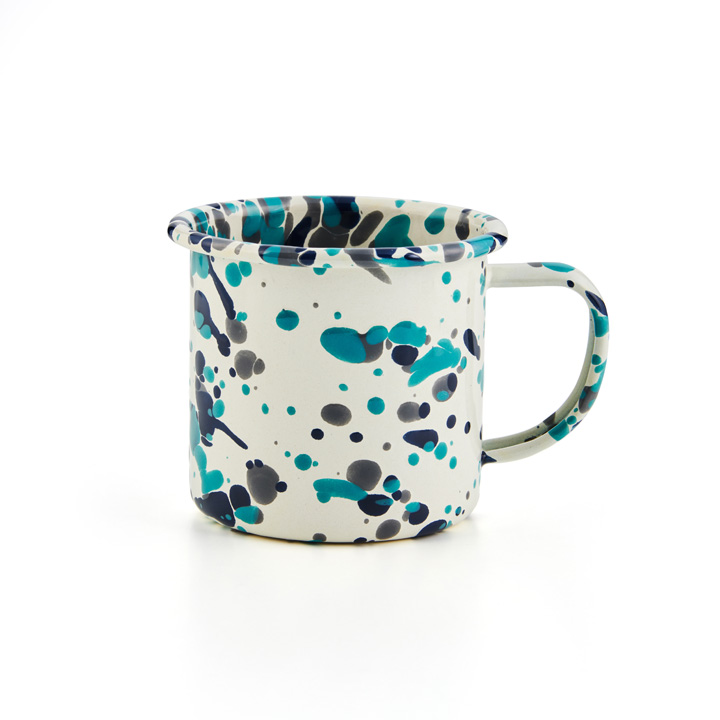 Crow Canyon Emaille Tasse CATALINA Blue Tides Marmor 350ml
