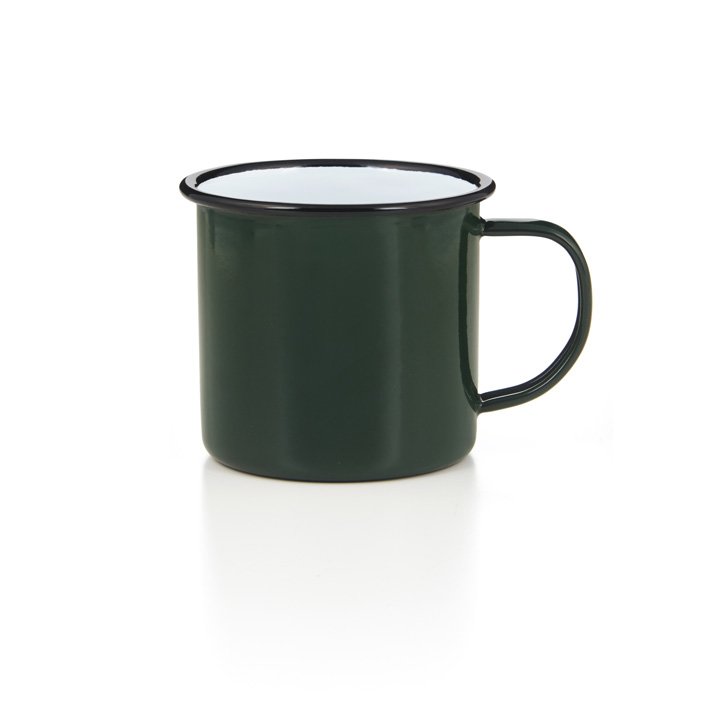 Emaille Tasse Becher grün 