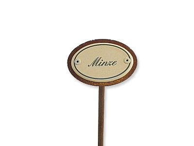 Emaille Kräuterstecker Kräuterschild Minze  