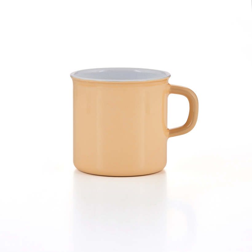 Riess Tasse Emaille Topf mit Bördel sunshine goldgelb