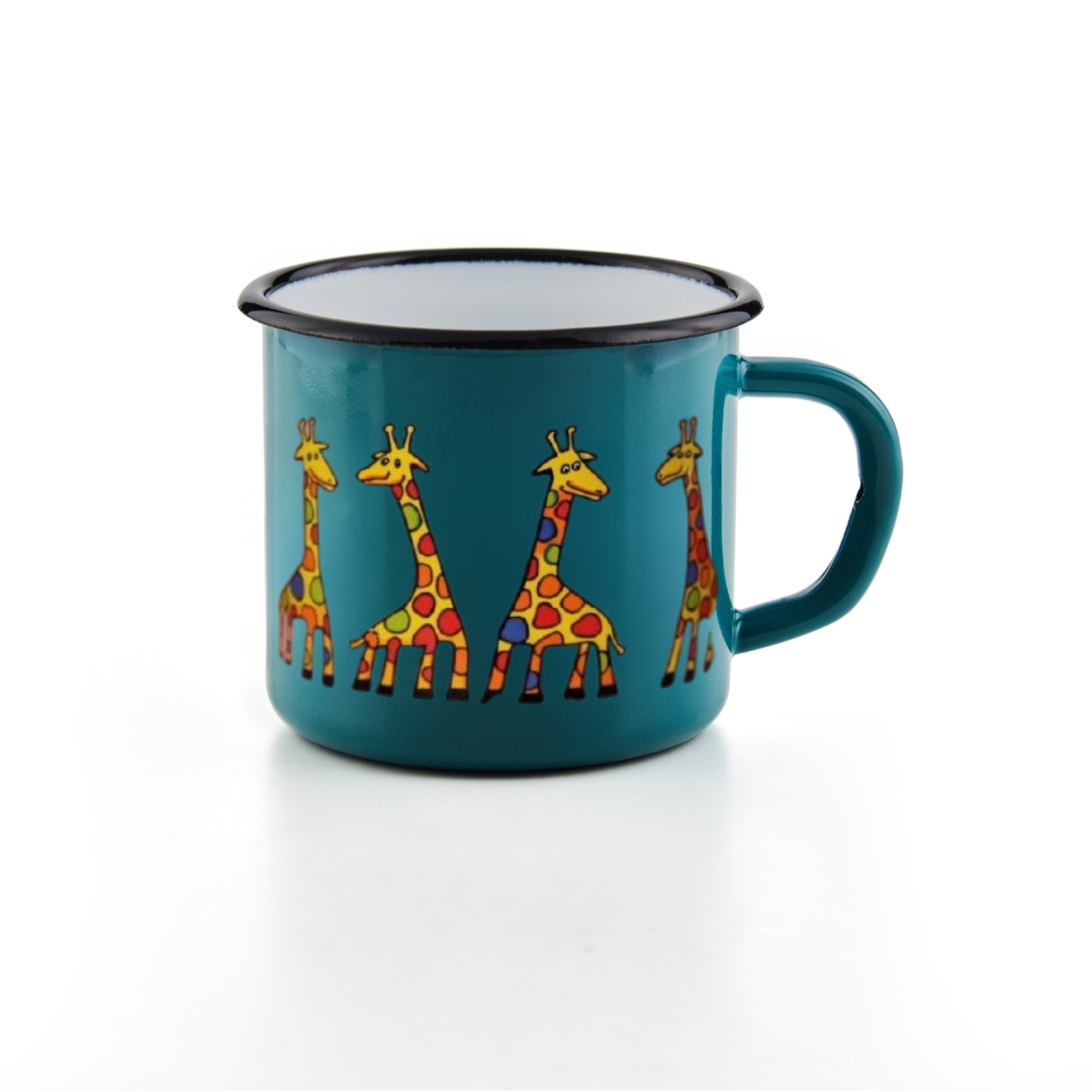 Kindertasse petrol 350ml Giraffe