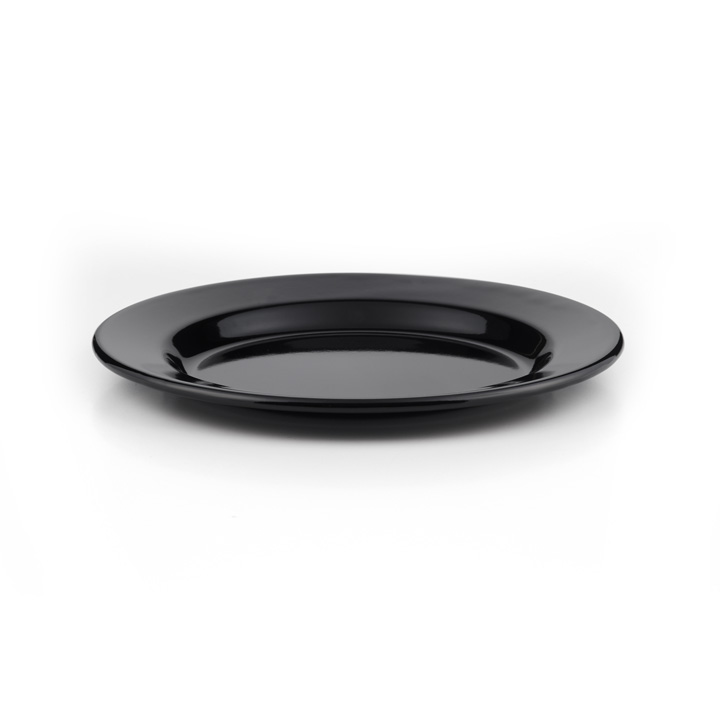 Emaille Teller flach schwarz 24cm