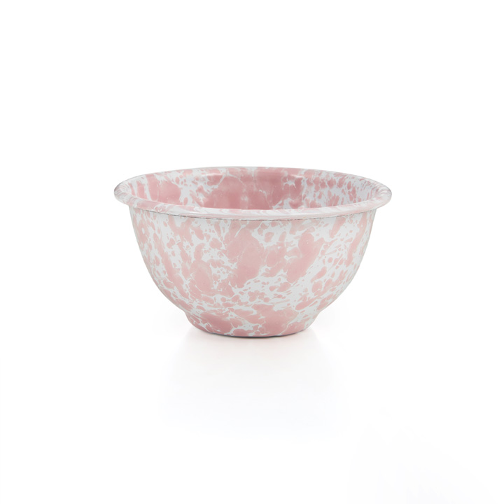 Crow Canyon Emaille Schüssel 12cm rosa Marmor
