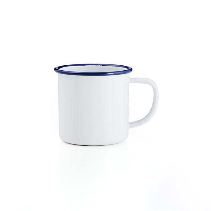 Falcon Emaille Tasse Becher weiß