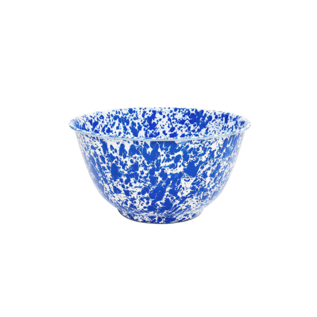Emaille Schüssel 27cm Marmor blau/weiß