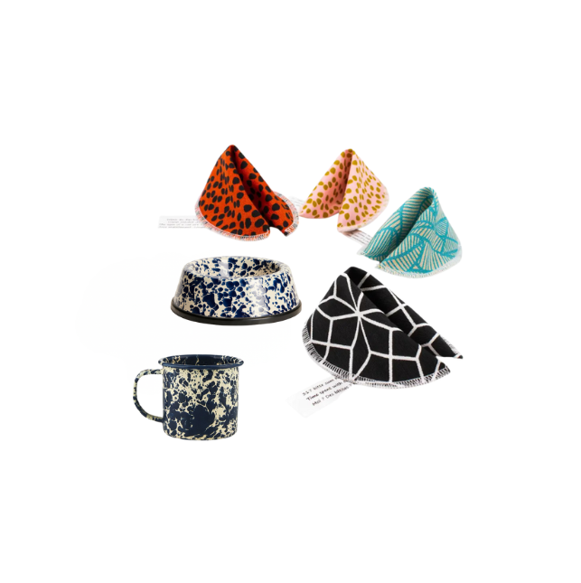 Schnurren & Schlürfen – Napf, Spielzeug & Tasse für dich und deine Katze navy creme Glückskeks