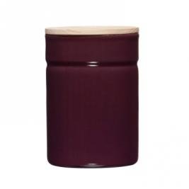 Vorratsdose mit Eschenholzdeckel 525ml Dark Aubergine