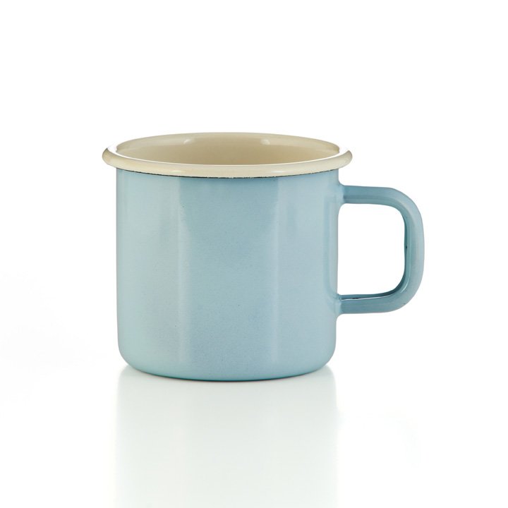 Emaille Tasse Becher hellblau 