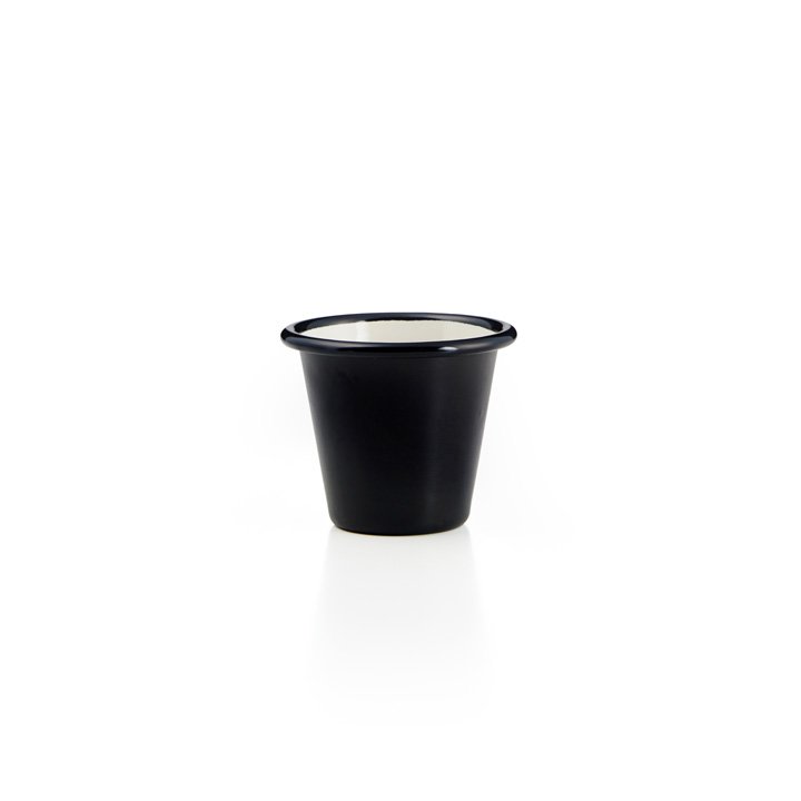 Emaille Mini Becher konisch matt schwarz mini
