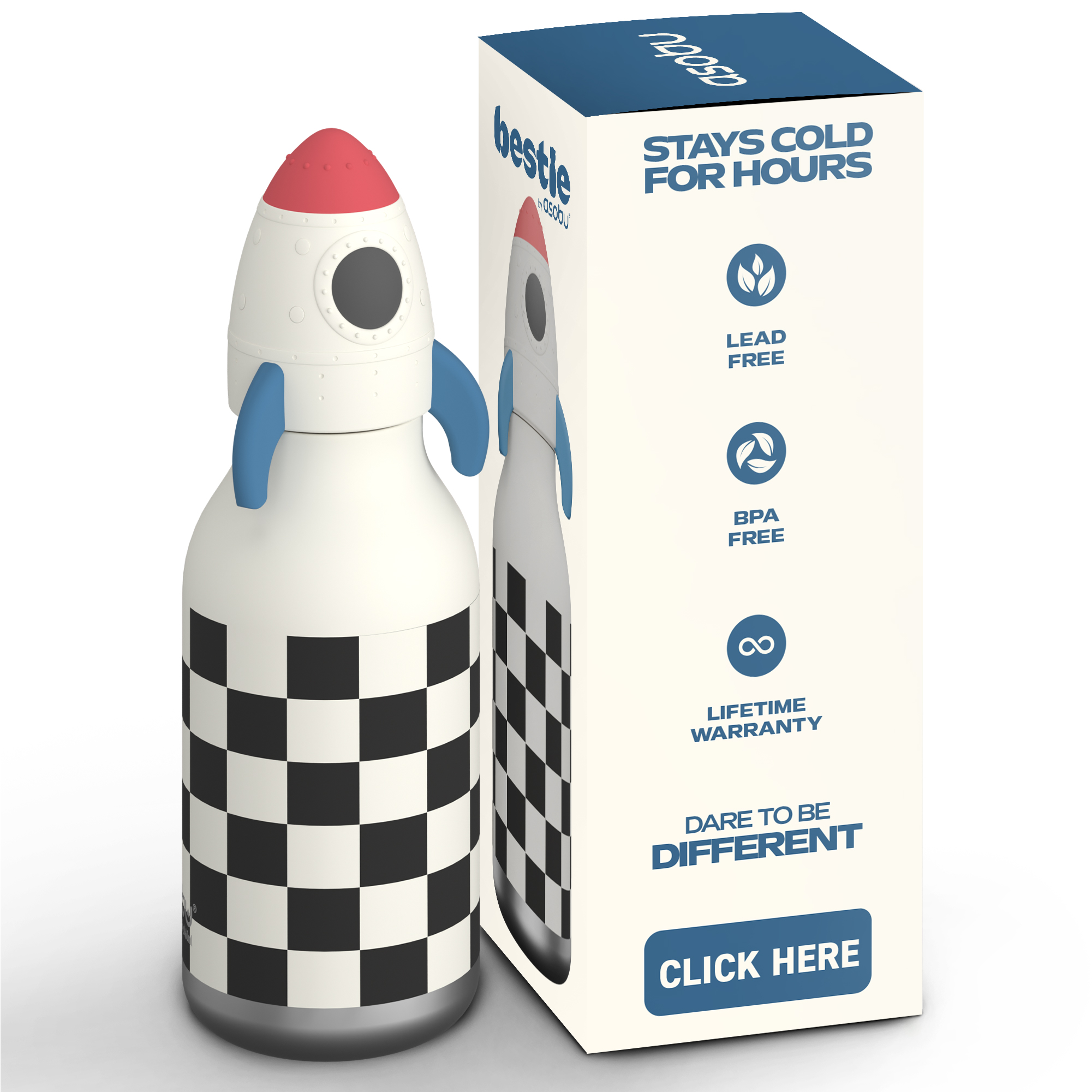 ASOBU Bestie Trinkflasche Rakete 0,45l