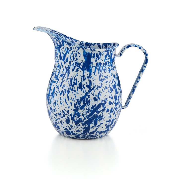 Crow Canyon Emaille Wasserkanne Wasserkrug Krug blauer Marmor