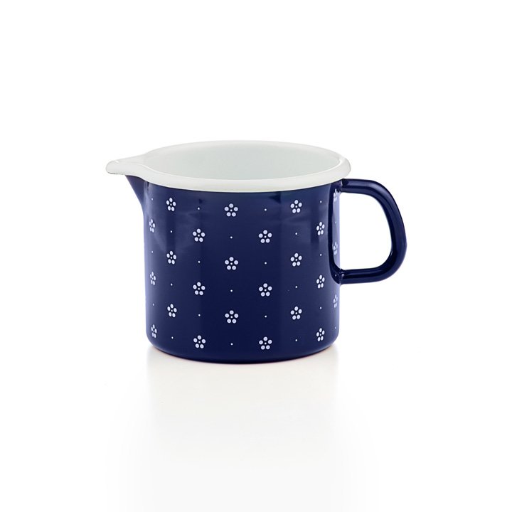 Riess Schnabeltopf Blümchenblau Emaille 12cm 1 Liter