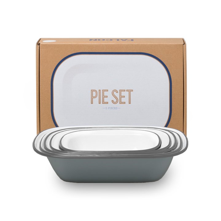 Falcon Emaille Pie Set grau