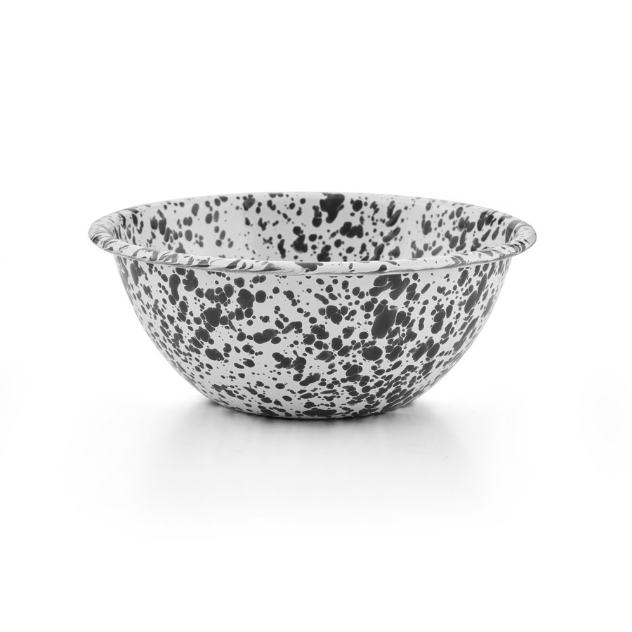 Crow Canyon Salatschüssel Emaille Schüssel 22cm Marmor grau