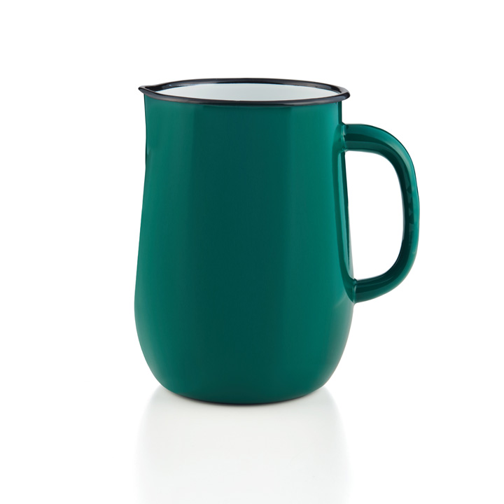 Emaille Wasserkanne, Wasserkrug, Krug, Vase petrol 