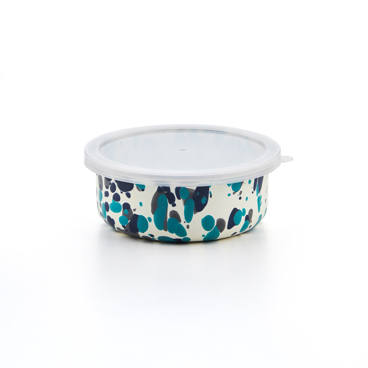 Crow Canyon Emaille Schüssel mit Deckel CATALINA  Blue Tides Marmor