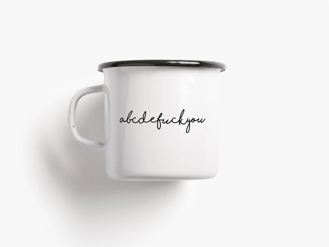 Emaille Tasse Abcdefuckyou 300 ml