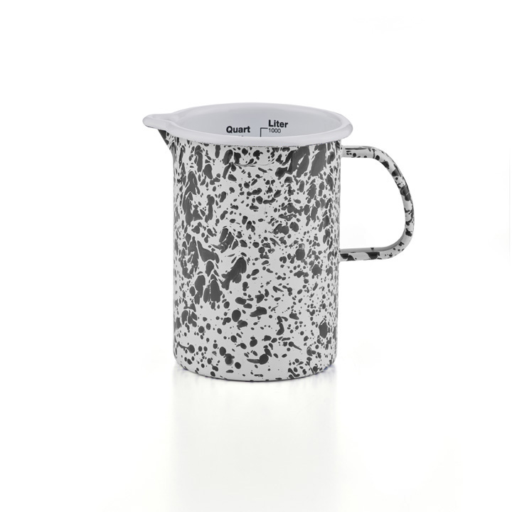 Emaille Litermaß Messbecher Crow Canyon Marmor 1 Liter