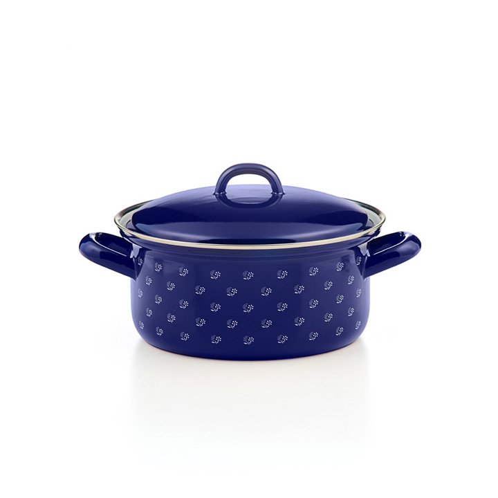Riess Kasserolle Dirndlblau Emaille 18cm 1,5 Liter