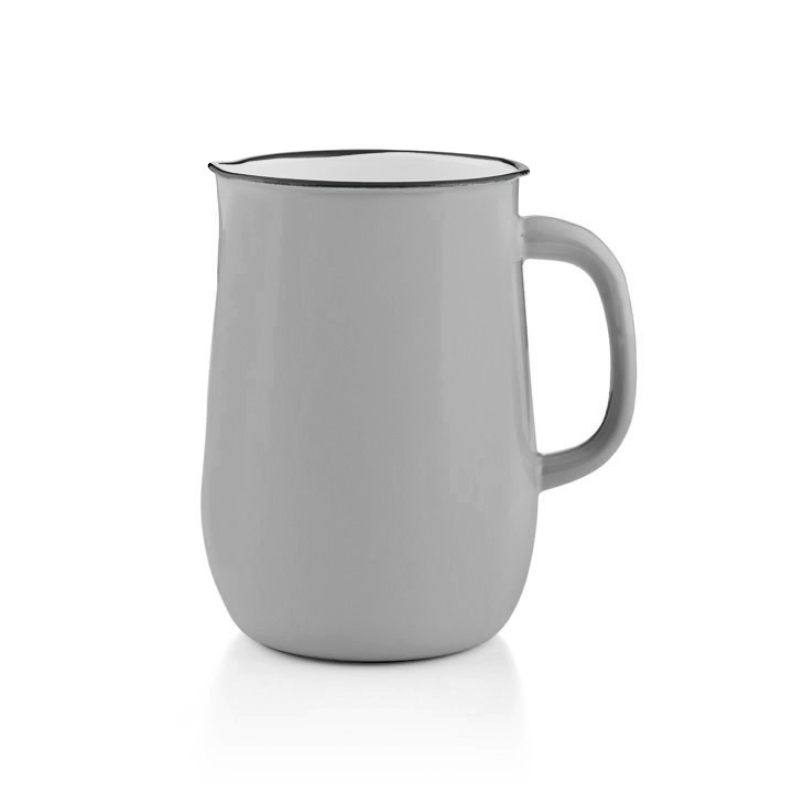 Emaille Wasserkanne, Wasserkrug, Krug, Vase grau