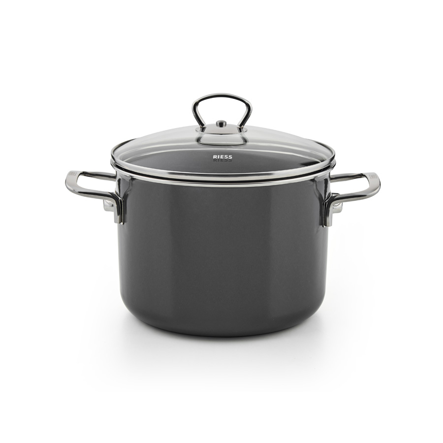 Riess Emaille Fleischtopf Dark Grey Nouvelle PUR 2 Liter
