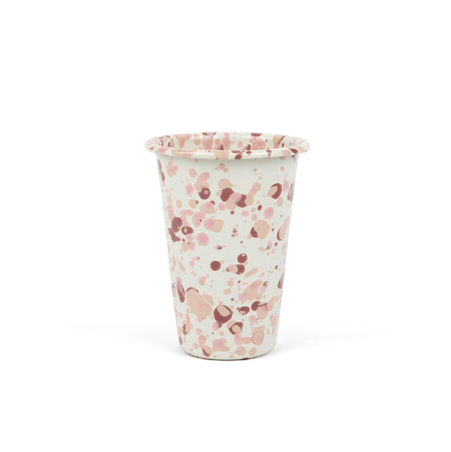 Emaille Becher konisch 400ml Marmor Desert Rose