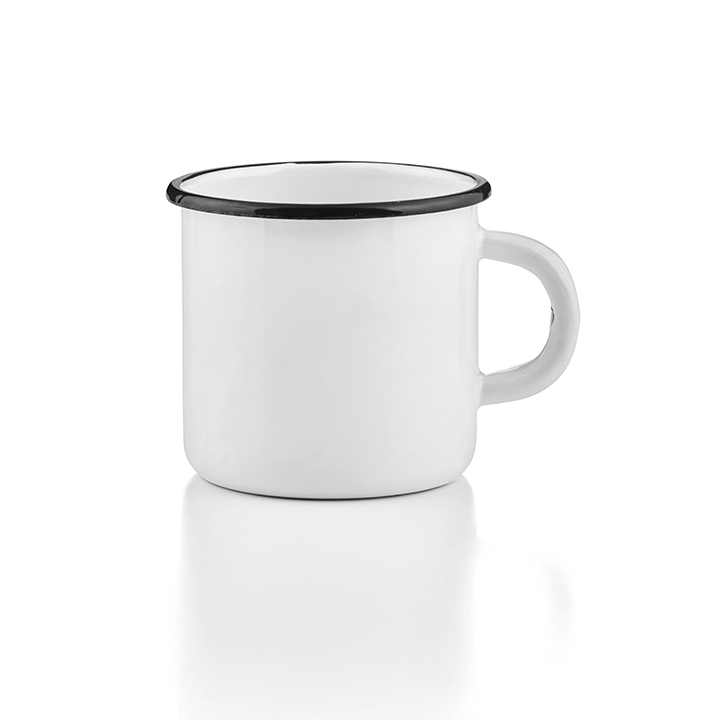 Emaille Tasse Becher weiß Emaiilebecher