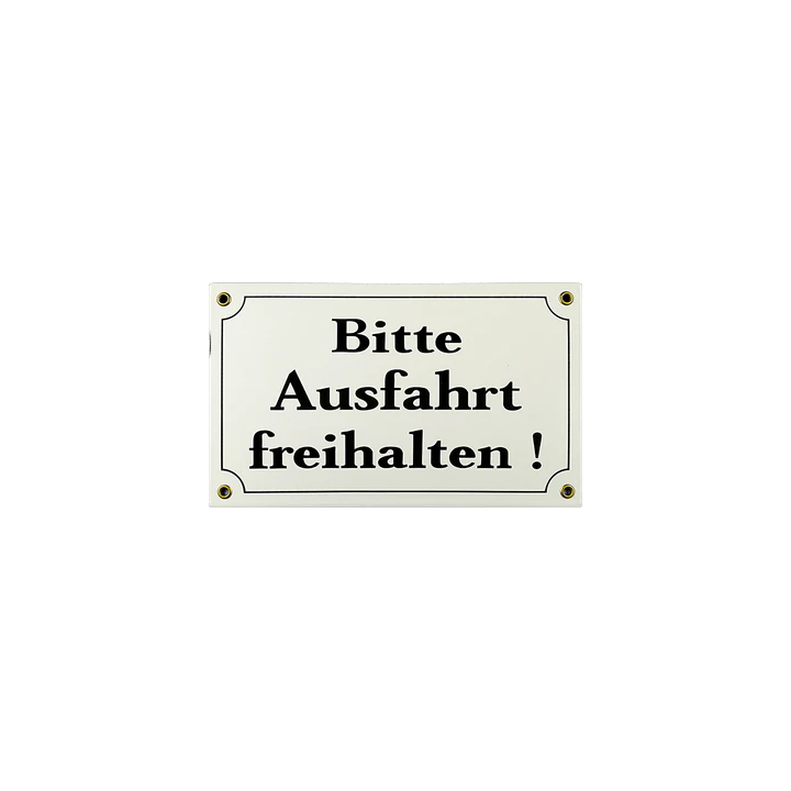 Emaille Schild Türschild "Bitte Ausfahrt freihalten !" Emailschild