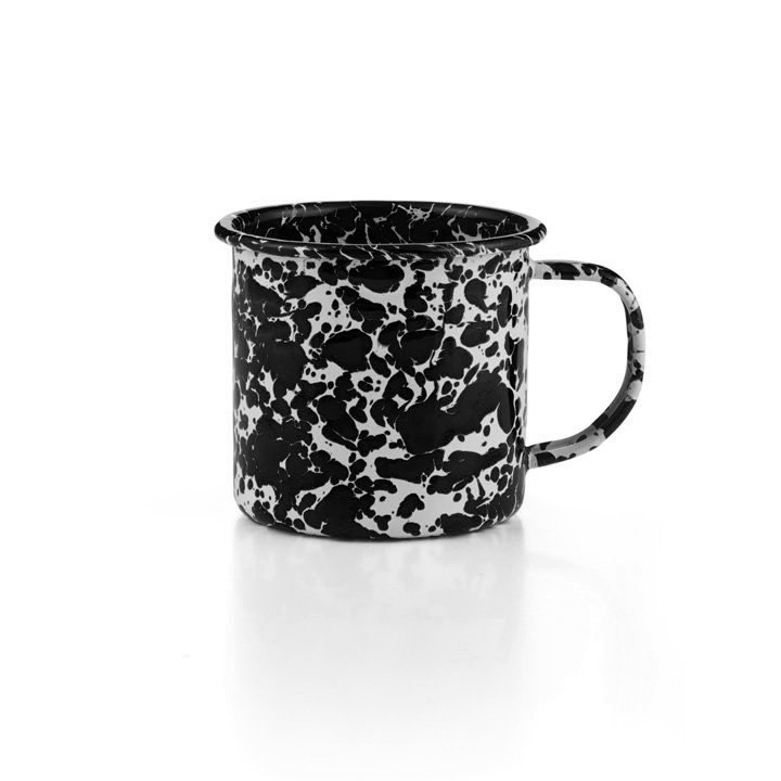 Crow Canyon Emaille Tasse schwarzer Marmor 350ml