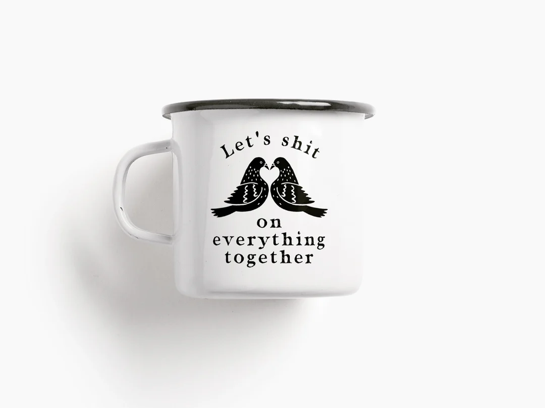 Emaille Tasse Shit 300 ml